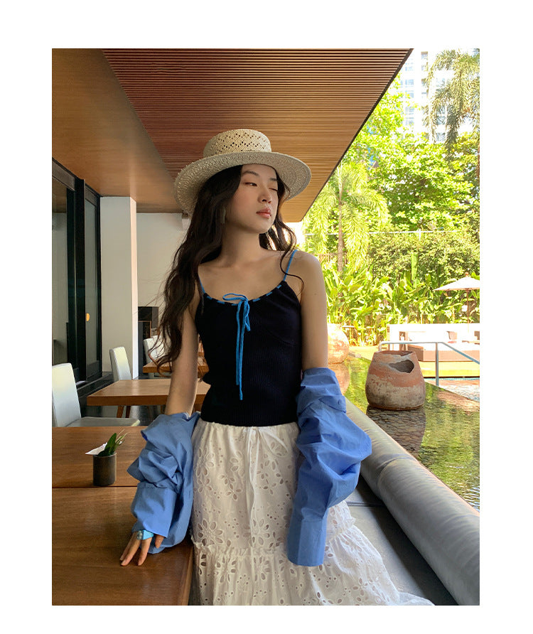 Lace-Up Strap Vest for Women | Tajstylo