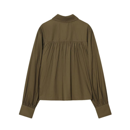 Bubble Sleeve Poplin Shirt | Tajstylo