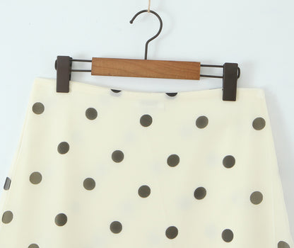 Wave Point Polka Dot Midi Skirt | Tajstylo