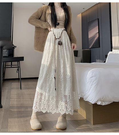 Lace Midi Skirt | Tajstylo