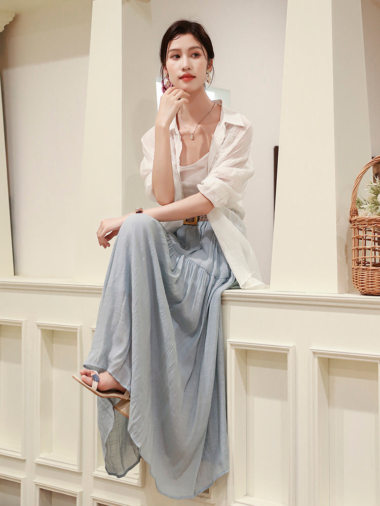 Belt Double Pocket Skirt | Tajstylo