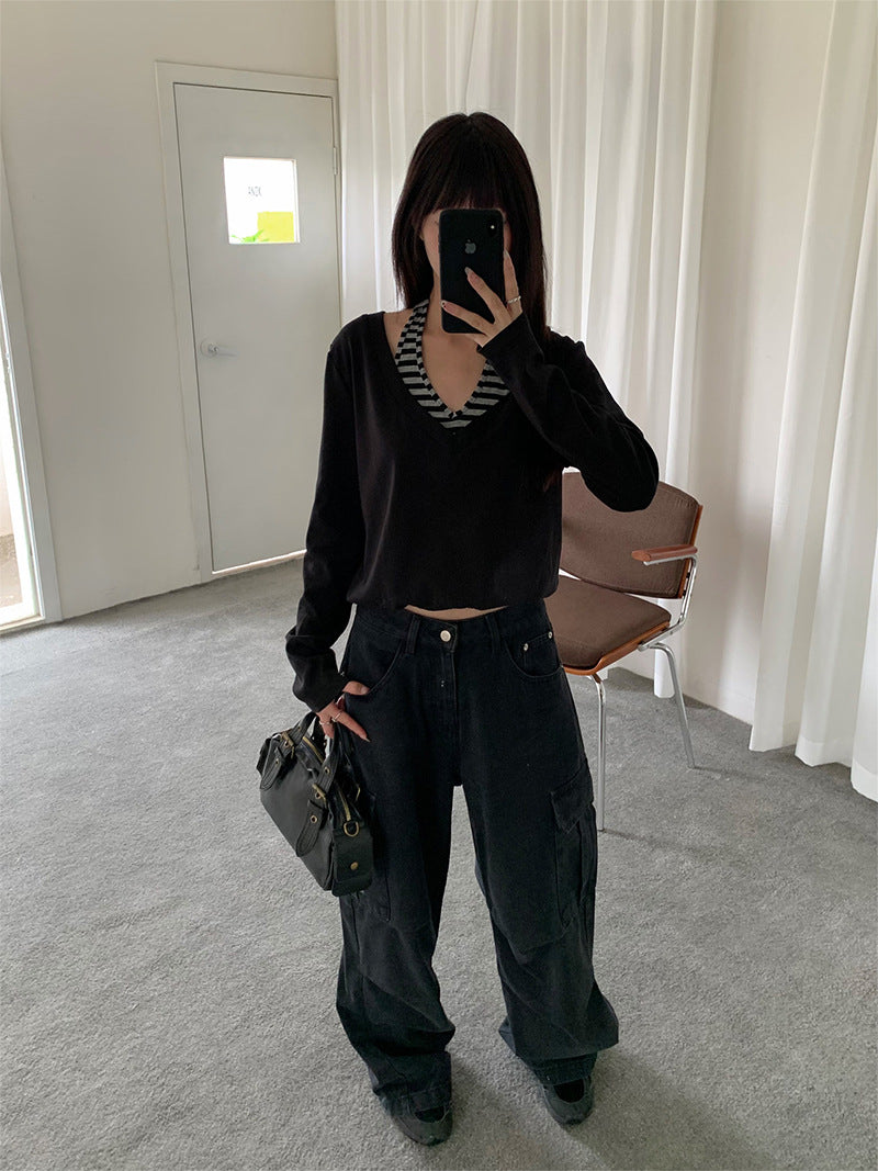 Street Style Cargo Denim Pants | Tajstylo