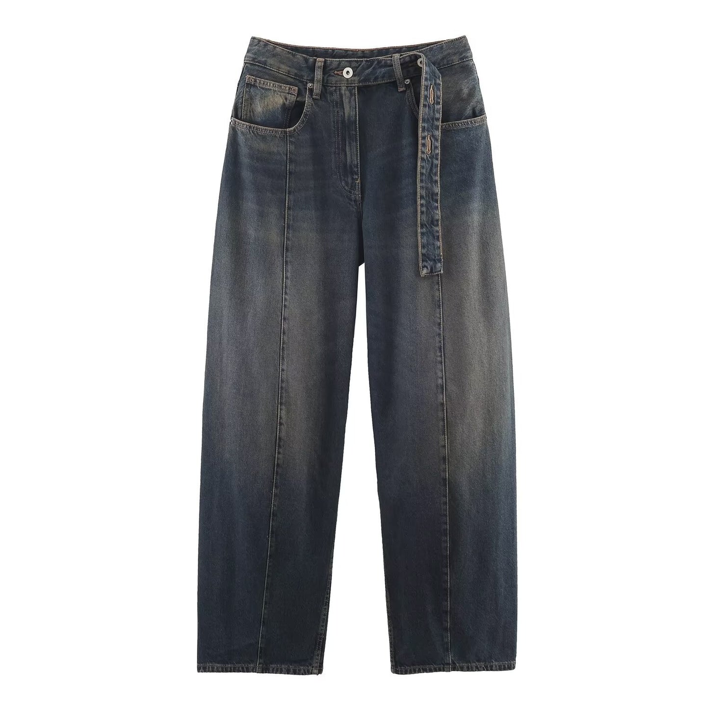 High Waist Baggy Bucket Jeans | Tajstylo