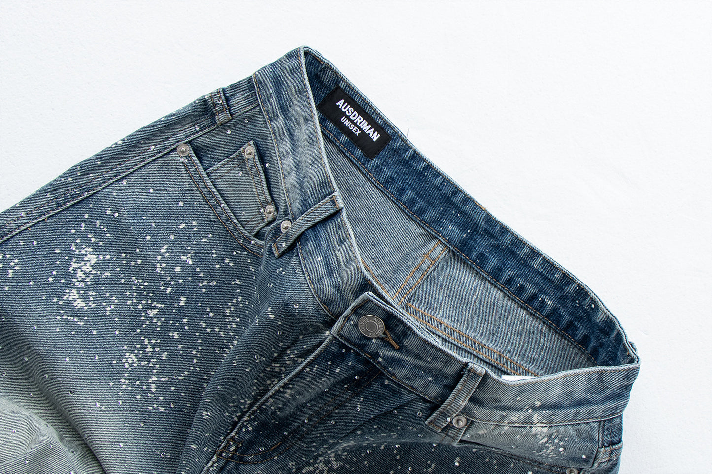 Starry Sky Painted Design Denim Pants | Tajstylo
