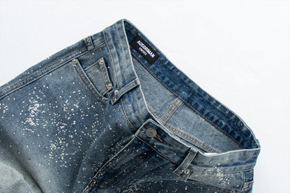 Starry Sky Painted Design Denim Pants | Tajstylo