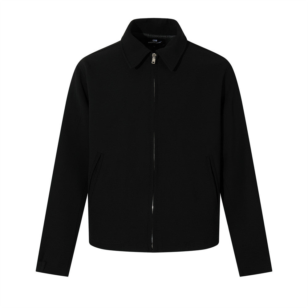 Woman wearing Women's Zip-Up Loose Fit Workwear Jacket in a stylish urban setting