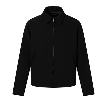 Woman wearing Women's Zip-Up Loose Fit Workwear Jacket in a stylish urban setting