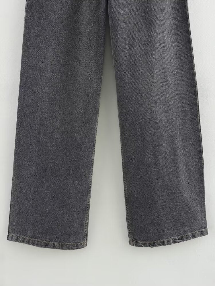 High Waist Wide Leg Denim Jeans | Tajstylo
