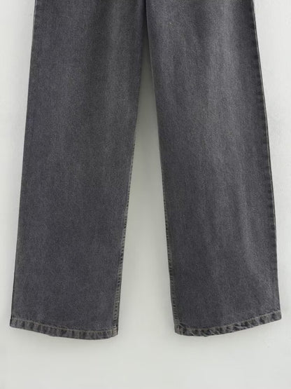 High Waist Wide Leg Denim Jeans | Tajstylo