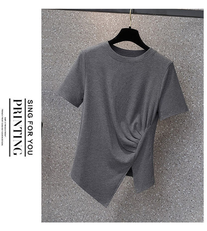 Casual Loose Fit Geometric Pattern T-Shirt | Tajstylo