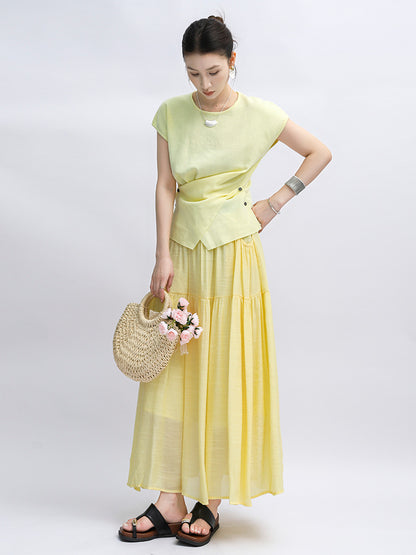 Belt Double Pocket Skirt | Tajstylo