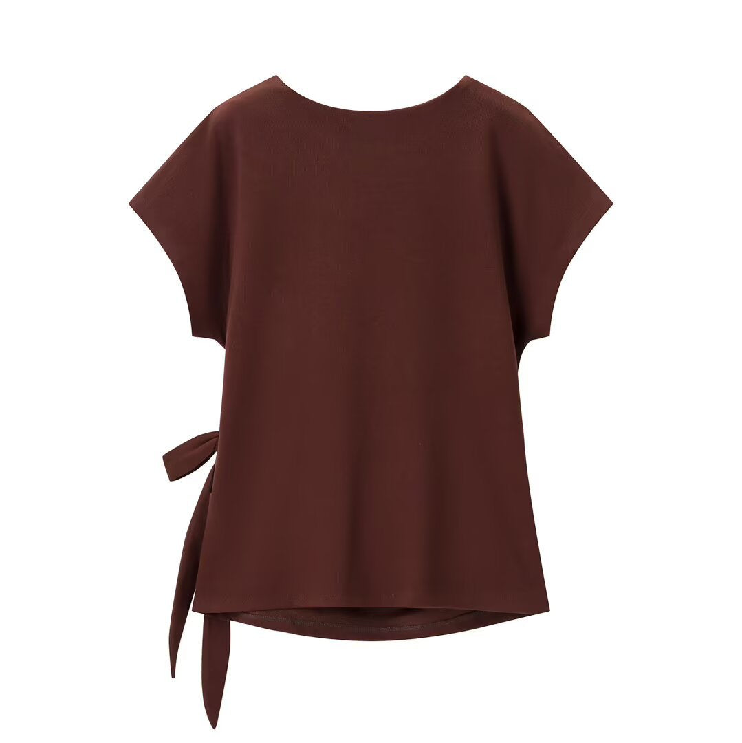 Knot Detail Top and Flute Midi Skirt Set | Tajstylo