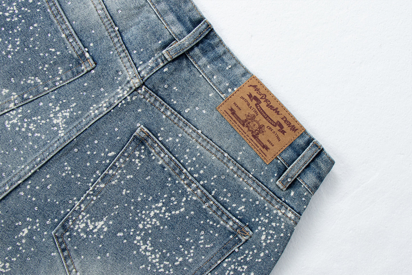 Starry Sky Painted Design Denim Pants | Tajstylo