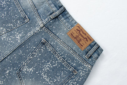 Starry Sky Painted Design Denim Pants | Tajstylo