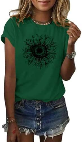 Woman wearing Geometric Pattern Loose Fit Top in casual setting