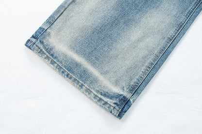 Vintage Distressed Straight Leg Denim Pants | Tajstylo