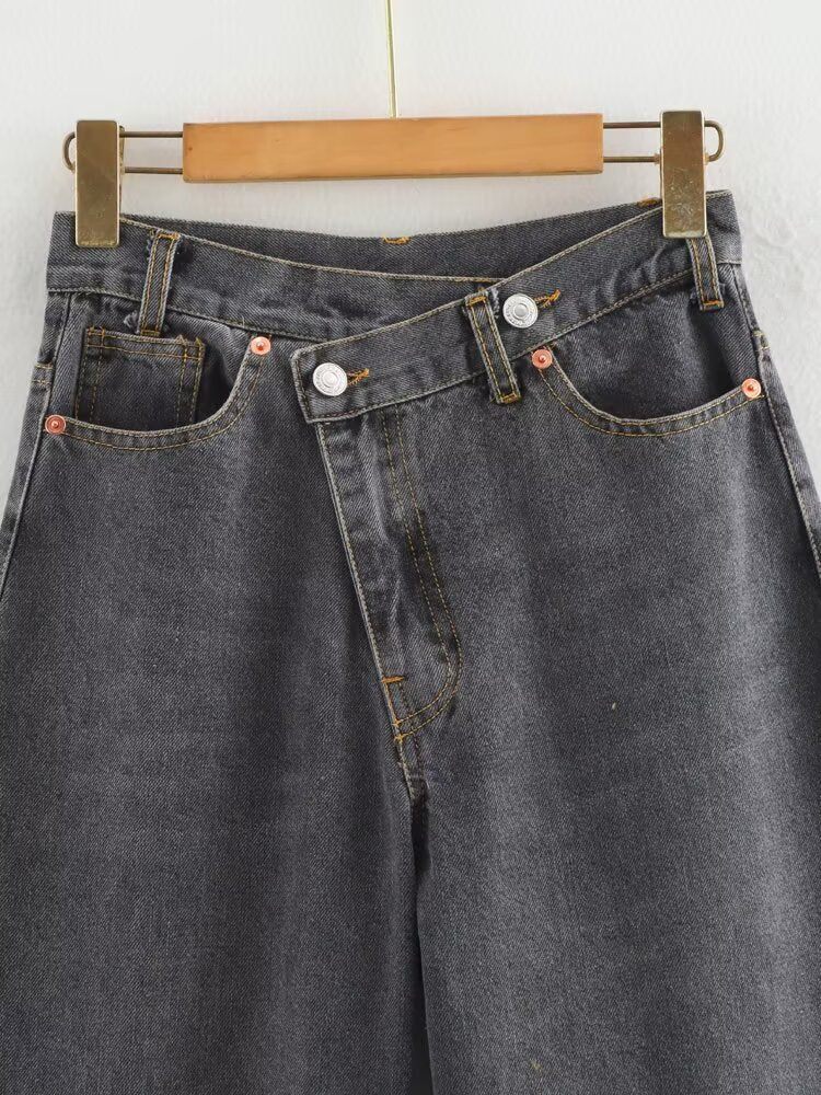 High Waist Wide Leg Denim Jeans | Tajstylo