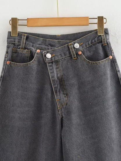 High Waist Wide Leg Denim Jeans | Tajstylo