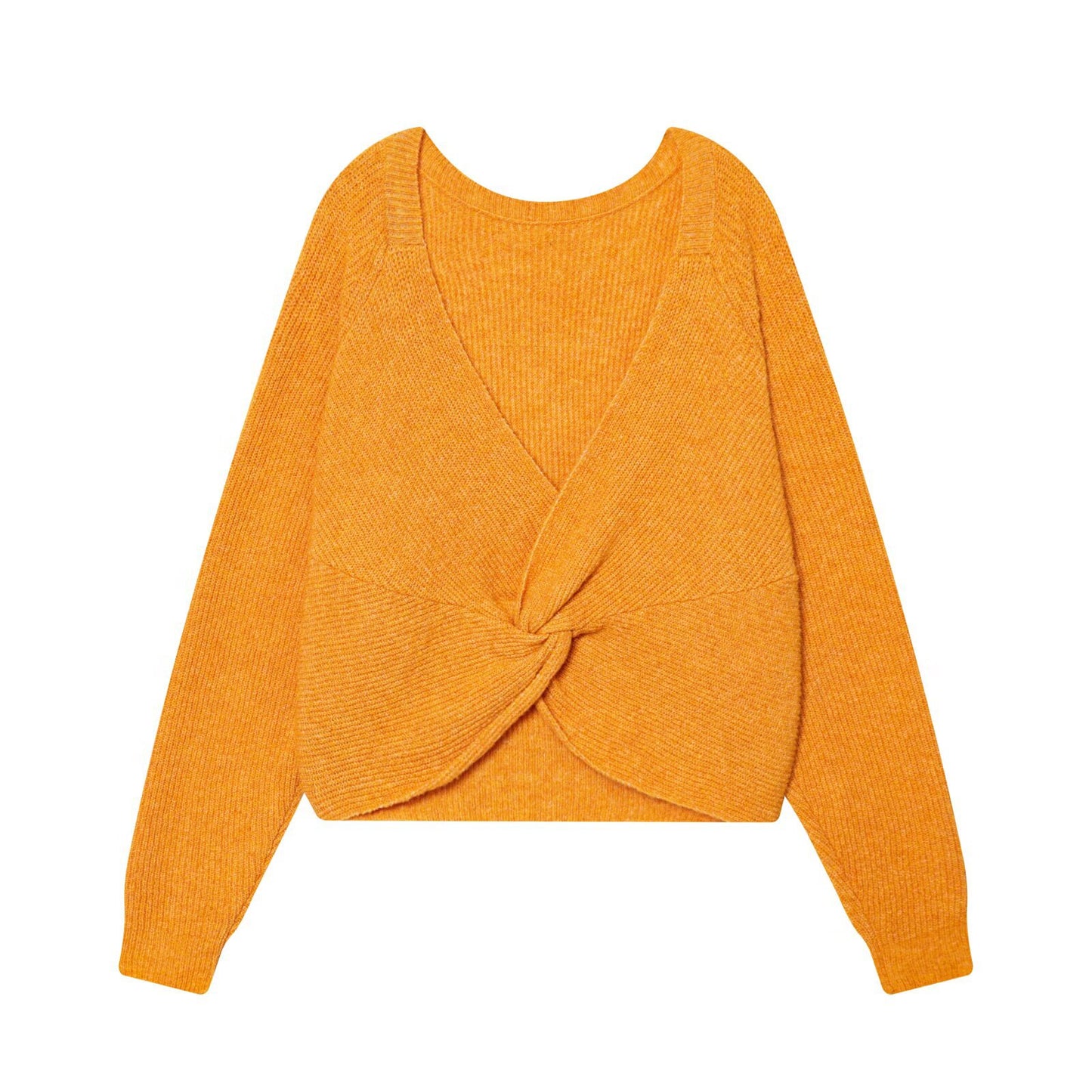 Back Knot Knit Sweater | Tajstylo