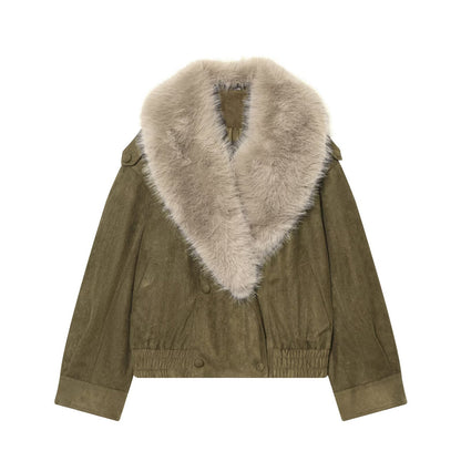 Artificial Fur Suede Texture Jacket | Tajstylo