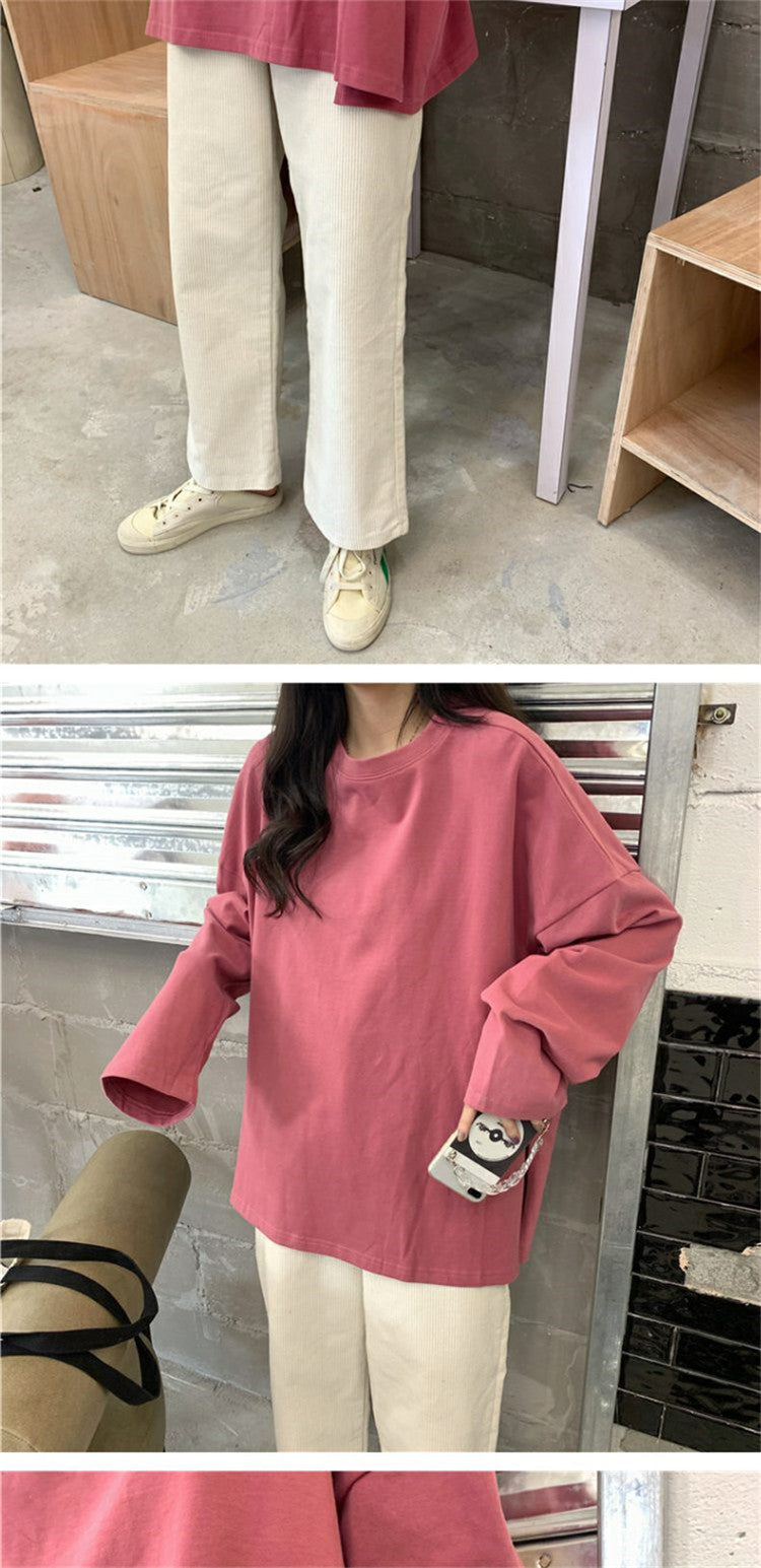 Split Color Long Sleeve T Shirt | Tajstylo