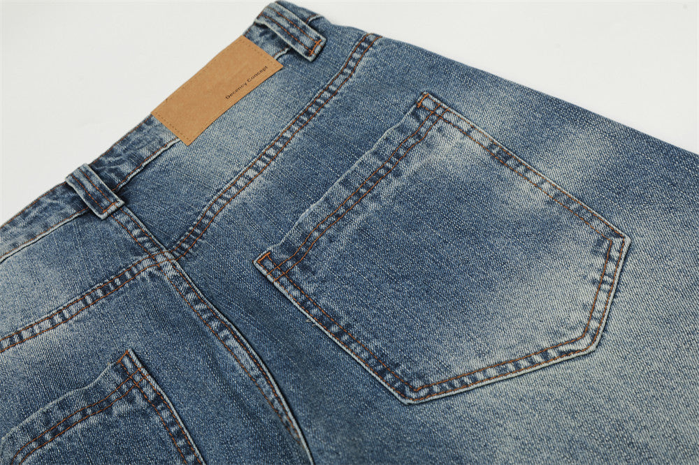 Distressed Blue Denim Jeans | Tajstylo