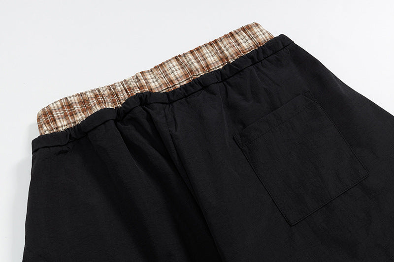 Plaid Patchwork Wide Leg Pants | Tajstylo