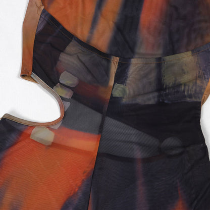 Flattering Mesh Printed Jumpsuit | Tajstylo
