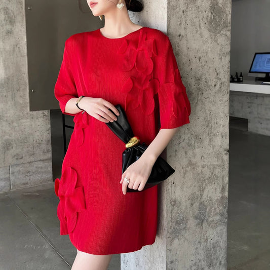 Pleated Casual Loose Dress | Tajstylo