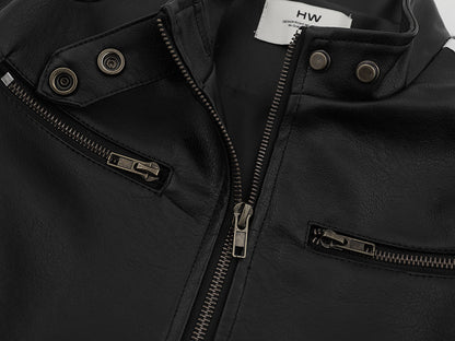 Striped Leather Jacket | Tajstylo