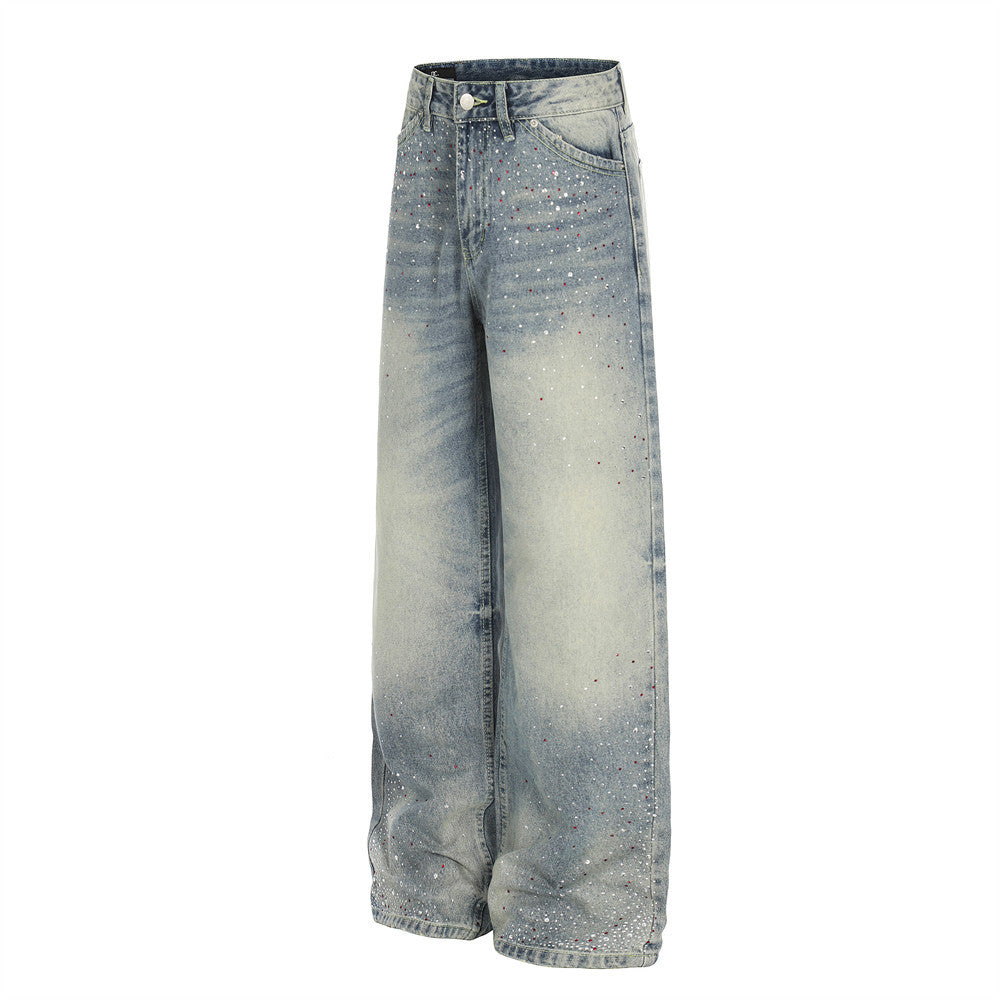 White Washed Straight Fit Denim Jeans | Tajstylo