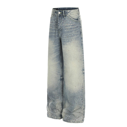 White Washed Straight Fit Denim Jeans | Tajstylo