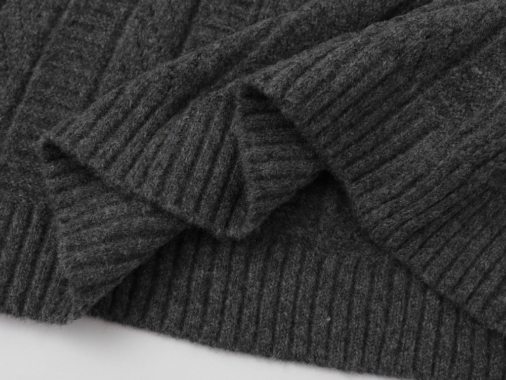 Hooded Diagonal Cardigan Sweater | Tajstylo