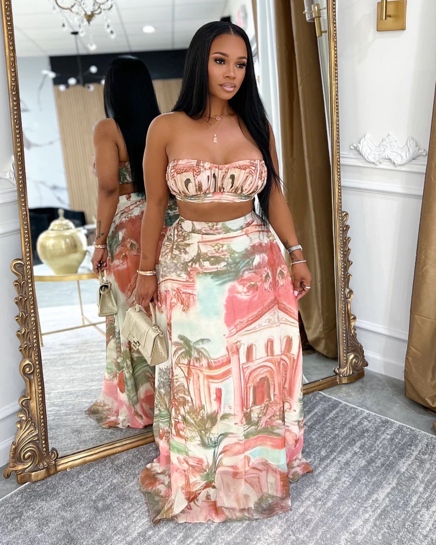 Casual Printed Two-Piece Set | Tajstylo
