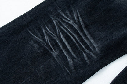 Distressed Cat Whisker Straight Leg Jeans | Tajstylo