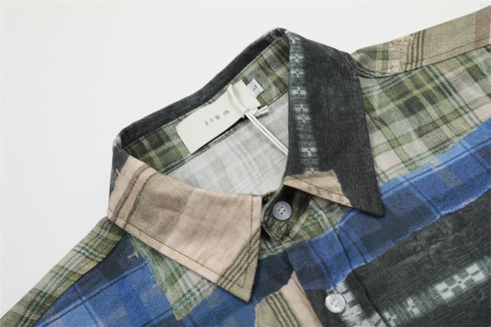 Green Plaid Long Sleeve Shirt | Tajstylo