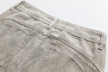 Deep Space Gray Tie-Dye Straight Leg Jeans | Tajstylo