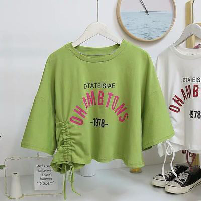 Chic Drawstring Cropped Top | Tajstylo