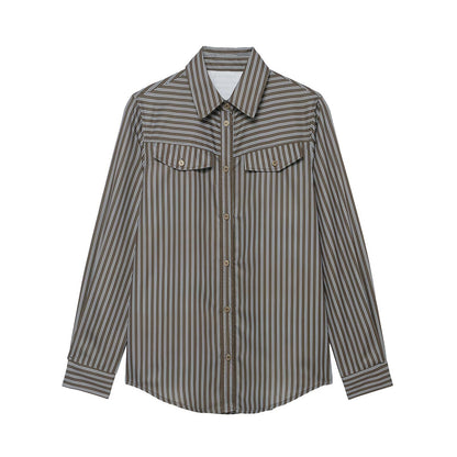 Casual Striped Poplin Shirt | Tajstylo