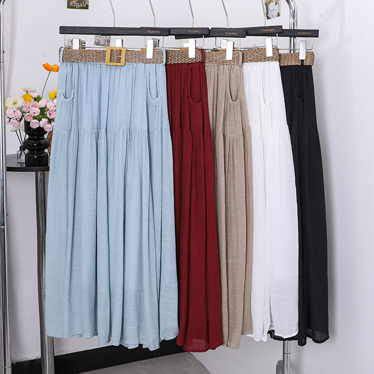 Belt Double Pocket Skirt | Tajstylo