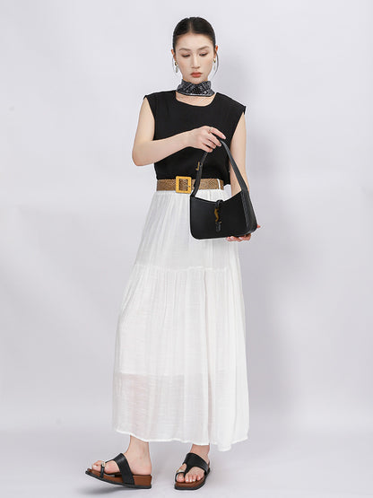 Belt Double Pocket Skirt | Tajstylo