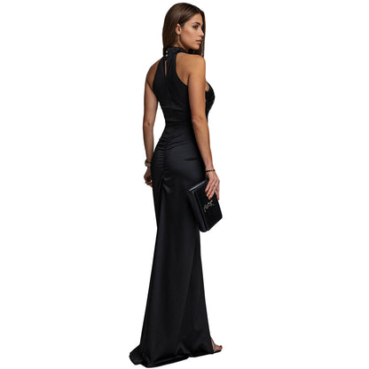 Fitted Sequin Velvet Split Dress | Tajstylo