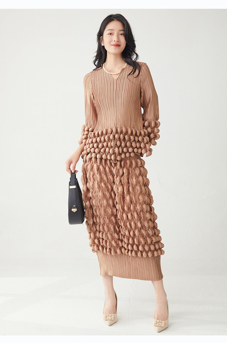 Elegant Two-Piece T-Shirt and Fitted Skirt Set | Tajstylo
