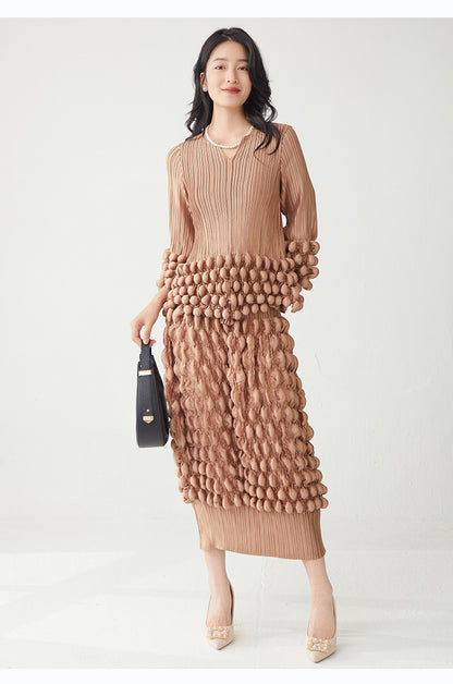 Elegant Two-Piece T-Shirt and Fitted Skirt Set | Tajstylo