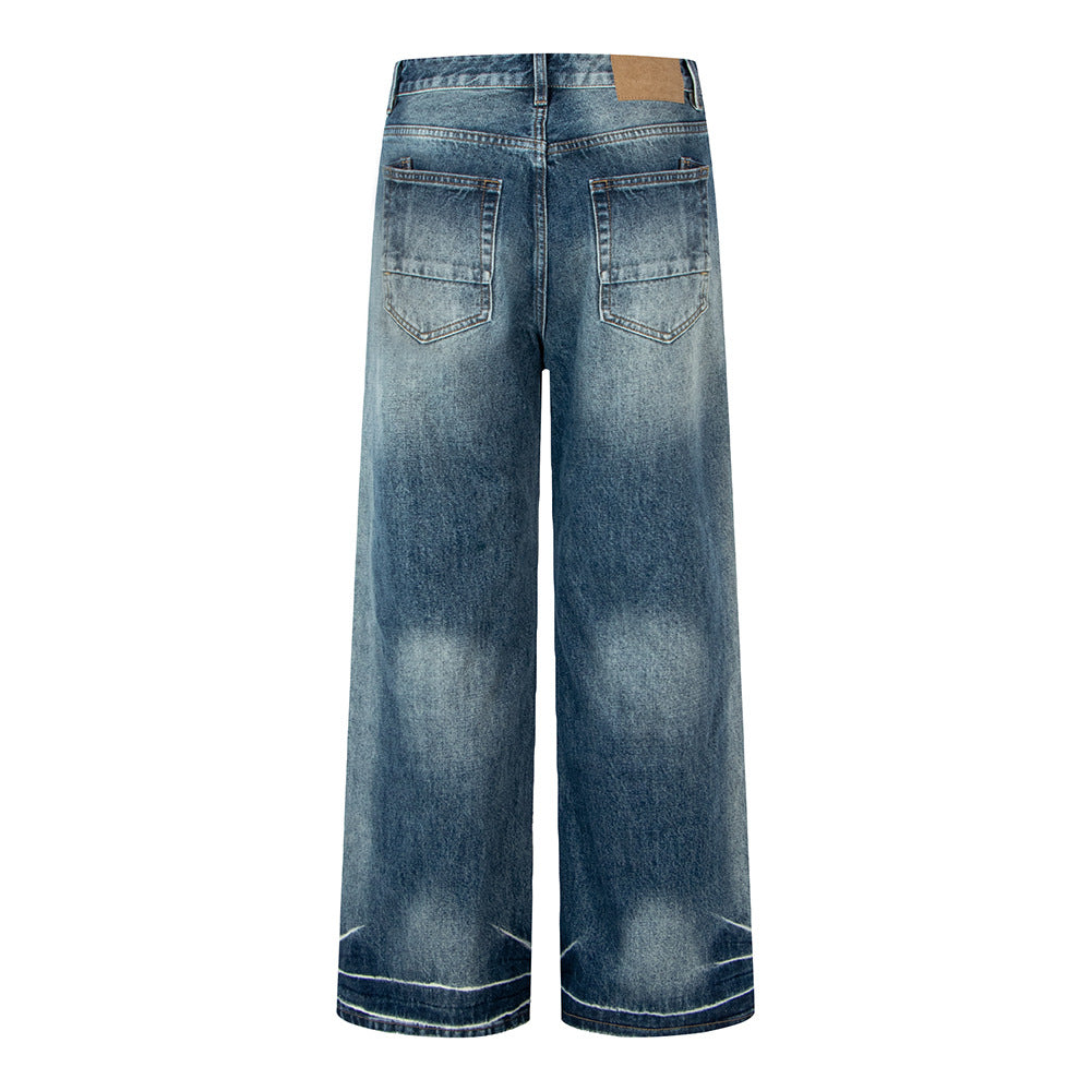 Woman wearing Vintage Blue Loose Straight Leg Jeans in a casual setting