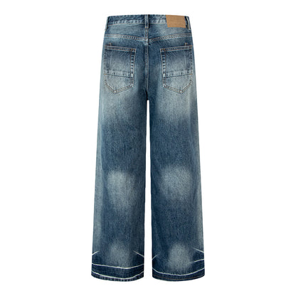 Woman wearing Vintage Blue Loose Straight Leg Jeans in a casual setting