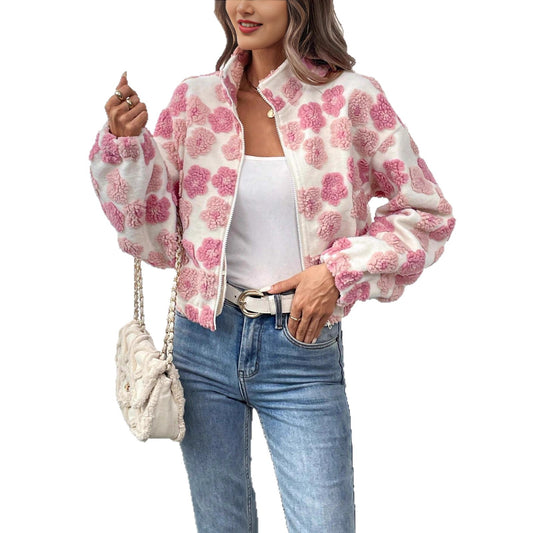 Floral Zipper Jacket | Tajstylo