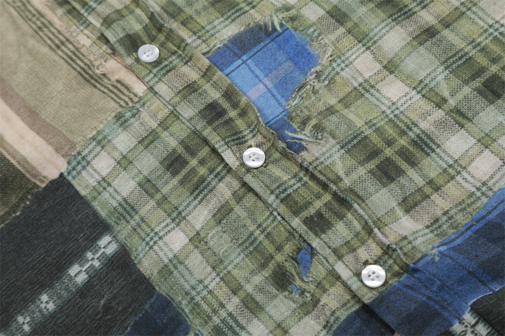 Green Plaid Long Sleeve Shirt | Tajstylo