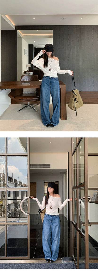 Distressed Wide Leg Jeans | Tajstylo