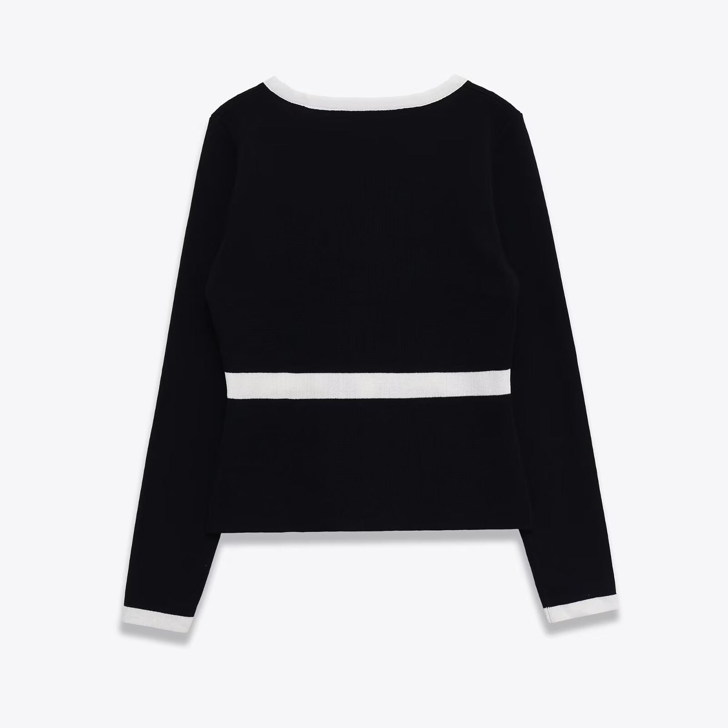 Color-Blocked V-Neck Cardigan Sweater | Tajstylo